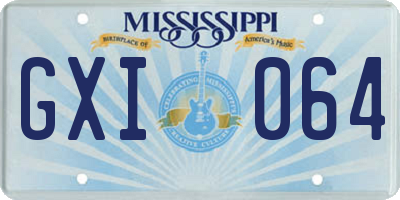 MS license plate GXI064