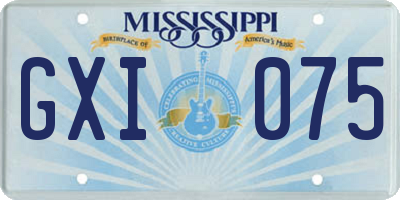 MS license plate GXI075