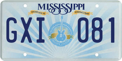 MS license plate GXI081