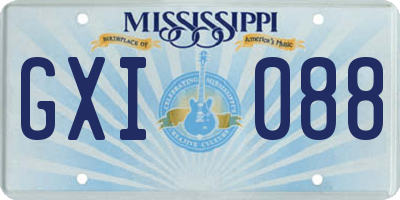 MS license plate GXI088