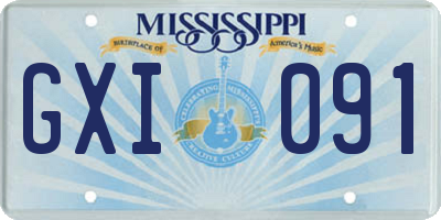MS license plate GXI091