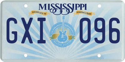 MS license plate GXI096