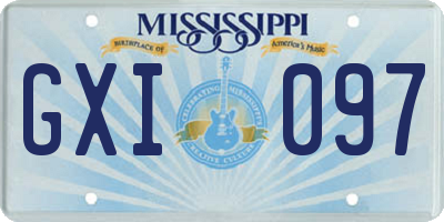 MS license plate GXI097