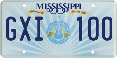 MS license plate GXI100