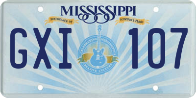 MS license plate GXI107
