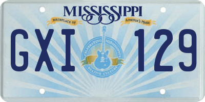 MS license plate GXI129