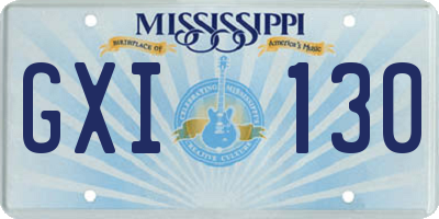 MS license plate GXI130