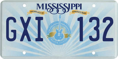 MS license plate GXI132
