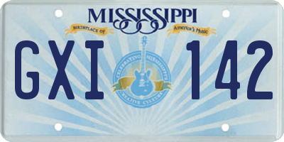 MS license plate GXI142