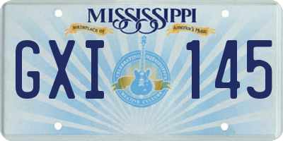 MS license plate GXI145
