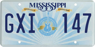MS license plate GXI147