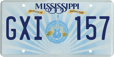 MS license plate GXI157