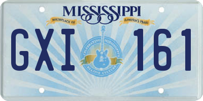 MS license plate GXI161