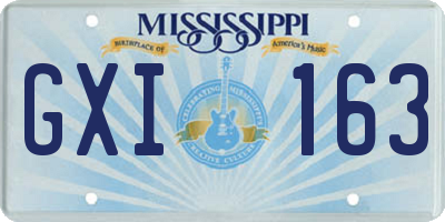 MS license plate GXI163