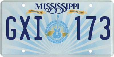 MS license plate GXI173
