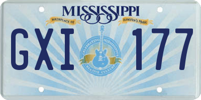 MS license plate GXI177
