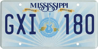 MS license plate GXI180