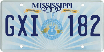 MS license plate GXI182