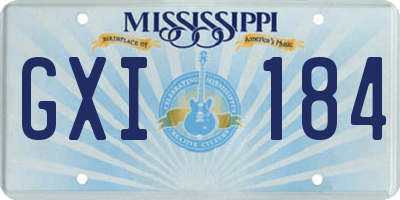 MS license plate GXI184