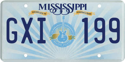 MS license plate GXI199