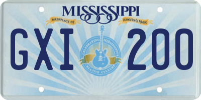 MS license plate GXI200