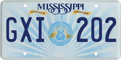 MS license plate GXI202