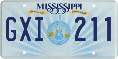MS license plate GXI211