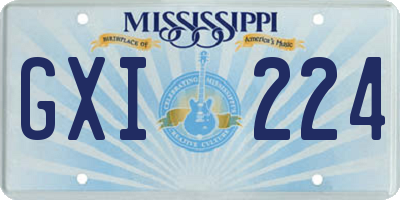 MS license plate GXI224