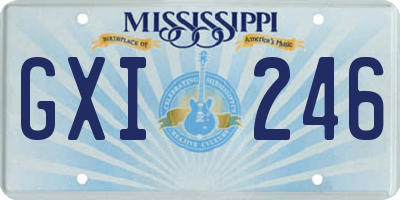 MS license plate GXI246