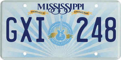 MS license plate GXI248