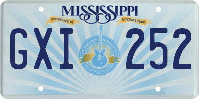 MS license plate GXI252