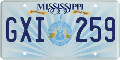 MS license plate GXI259