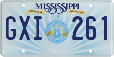 MS license plate GXI261