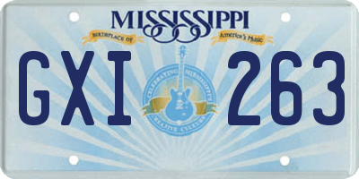 MS license plate GXI263