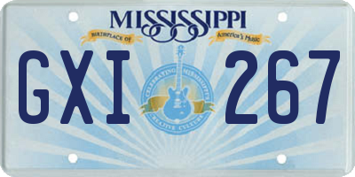 MS license plate GXI267