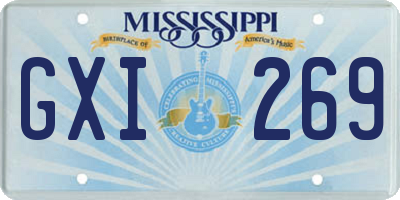 MS license plate GXI269