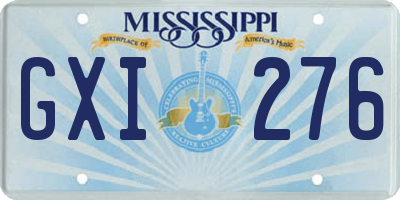 MS license plate GXI276