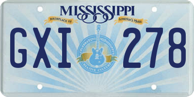 MS license plate GXI278