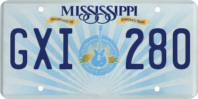 MS license plate GXI280