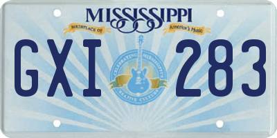 MS license plate GXI283