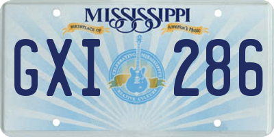 MS license plate GXI286