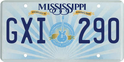 MS license plate GXI290