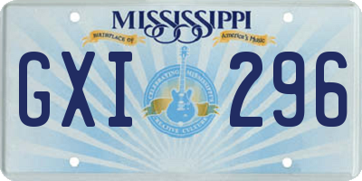 MS license plate GXI296