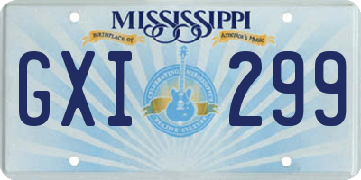 MS license plate GXI299
