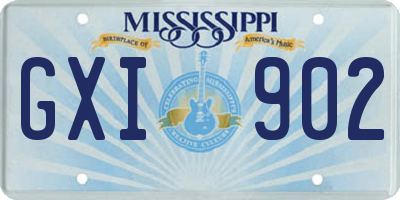 MS license plate GXI902