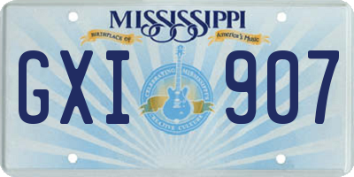 MS license plate GXI907