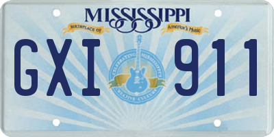 MS license plate GXI911