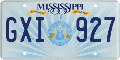 MS license plate GXI927