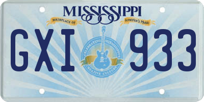 MS license plate GXI933