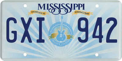 MS license plate GXI942